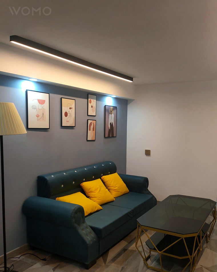 Plafonnier LED linéaire WOMO pour couloir, long et étroit, en métal - WM1003