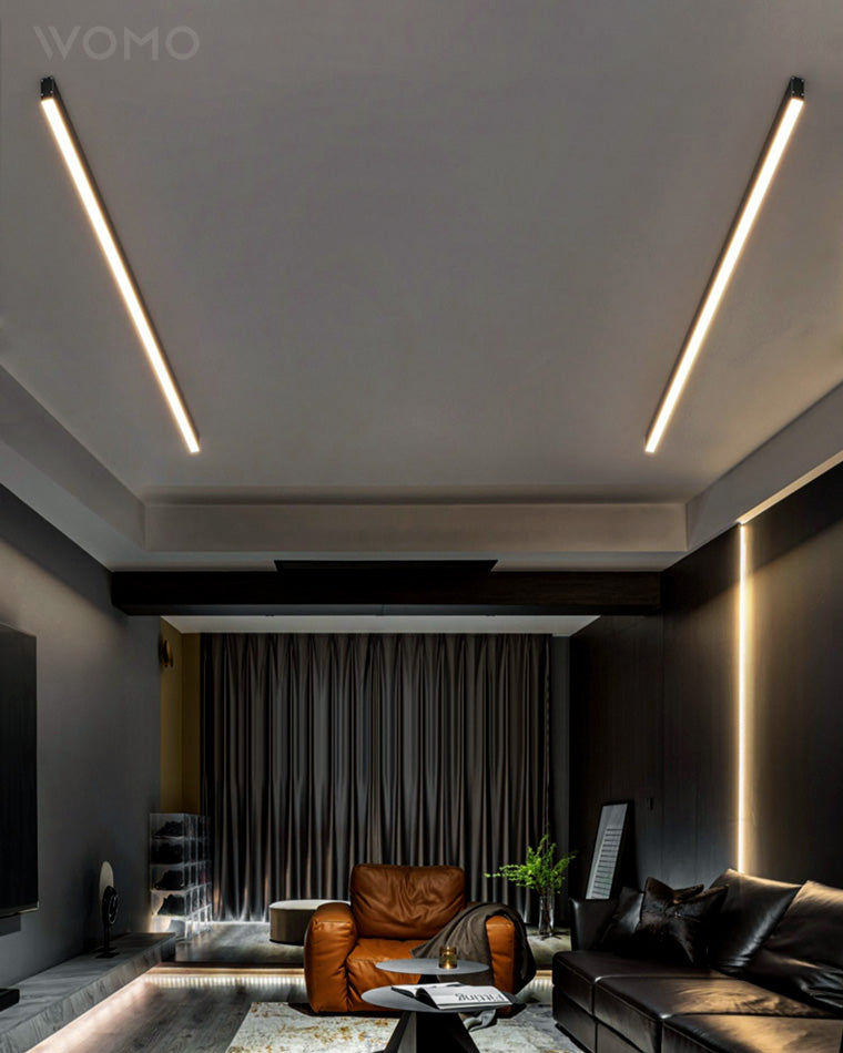 Plafonnier LED linéaire WOMO pour couloir, long et étroit, en métal - WM1003