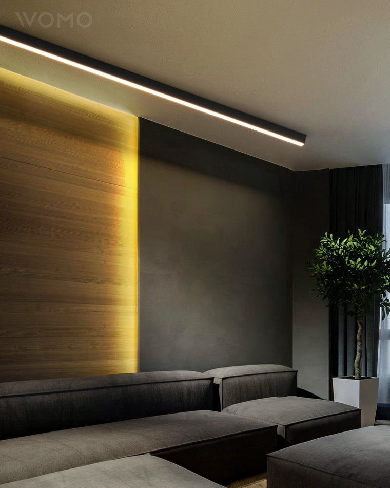 Plafonnier LED linéaire WOMO pour couloir, long et étroit, en métal - WM1003