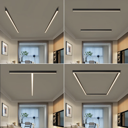 Plafonnier LED linéaire WOMO pour couloir, long et étroit, en métal - WM1003