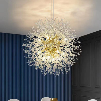 Suspension Kristy, Luminaire Moderne en Or pour Salle à Manger et Salon avec LED