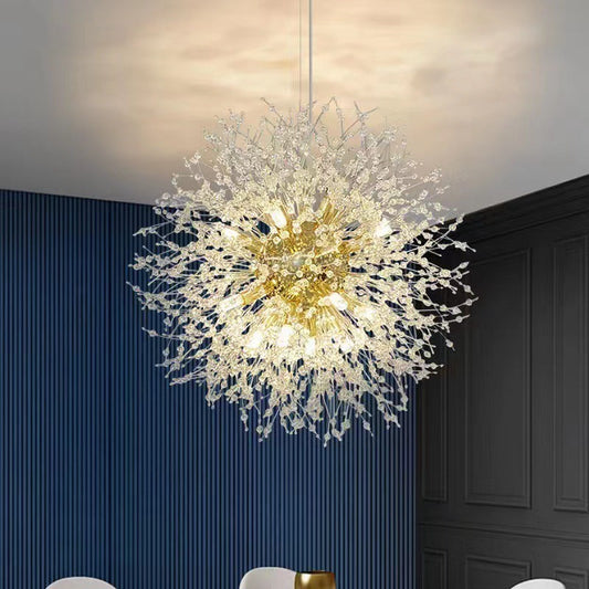 Suspension Kristy, Luminaire Moderne en Or pour Salle à Manger et Salon avec LED