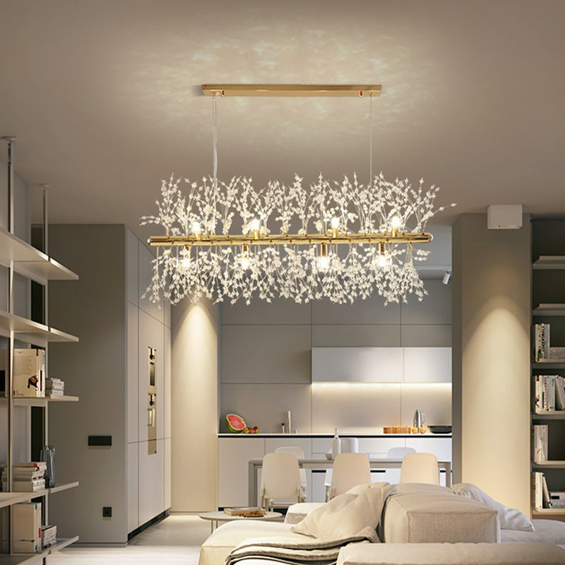 Suspension Kristy, Luminaire Moderne en Or pour Salle à Manger et Salon avec LED