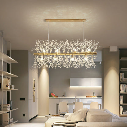 Suspension Kristy, Luminaire Moderne en Or pour Salle à Manger et Salon avec LED