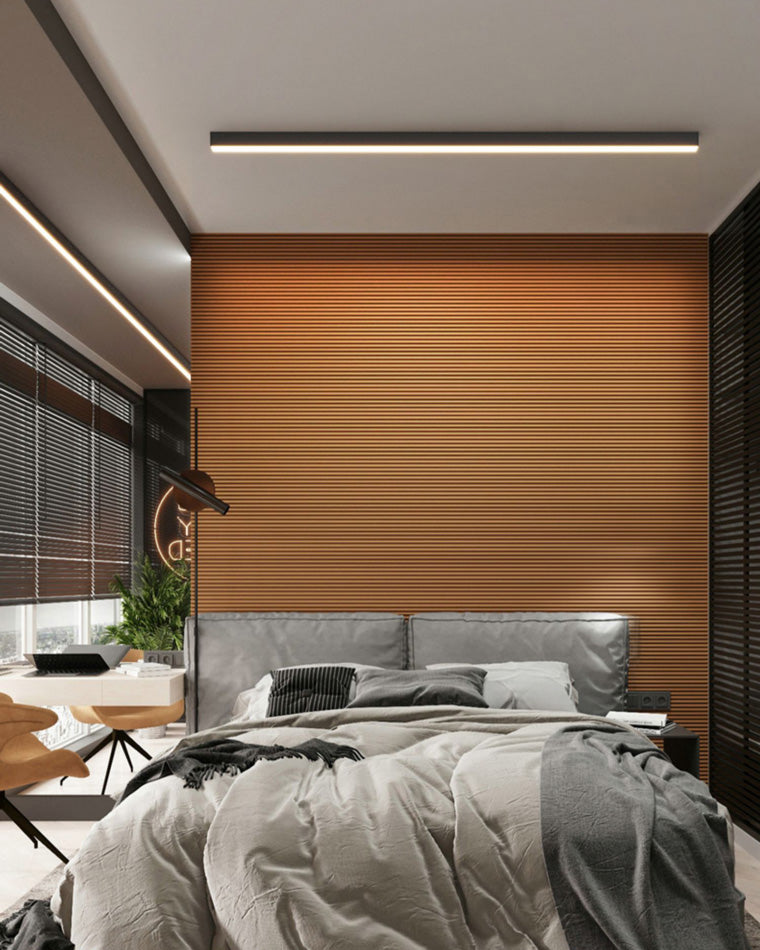Plafonnier LED linéaire WOMO pour couloir, long et étroit, en métal - WM1003
