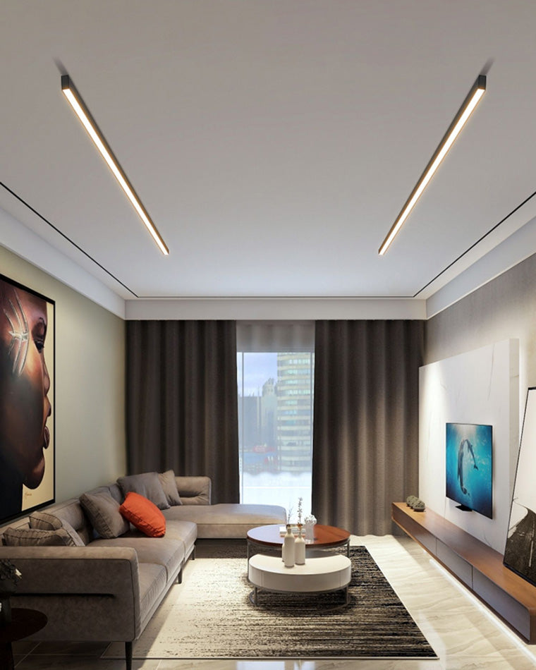 Plafonnier LED linéaire WOMO pour couloir, long et étroit, en métal - WM1003