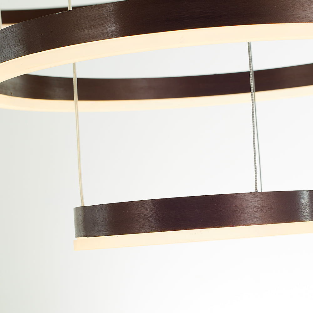 Suspension Arisha, Design Moderne Cercle Anneau, Finition Noir/Or/Café, Éclairage Élégant pour Chambre