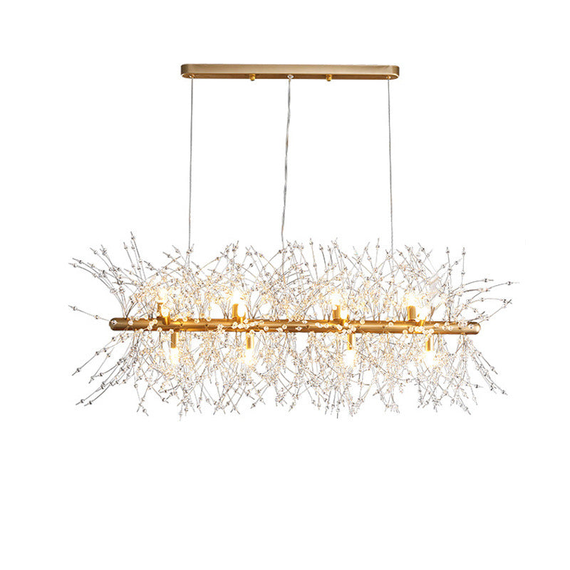 Suspension Kristy, Luminaire Moderne en Or pour Salle à Manger et Salon avec LED