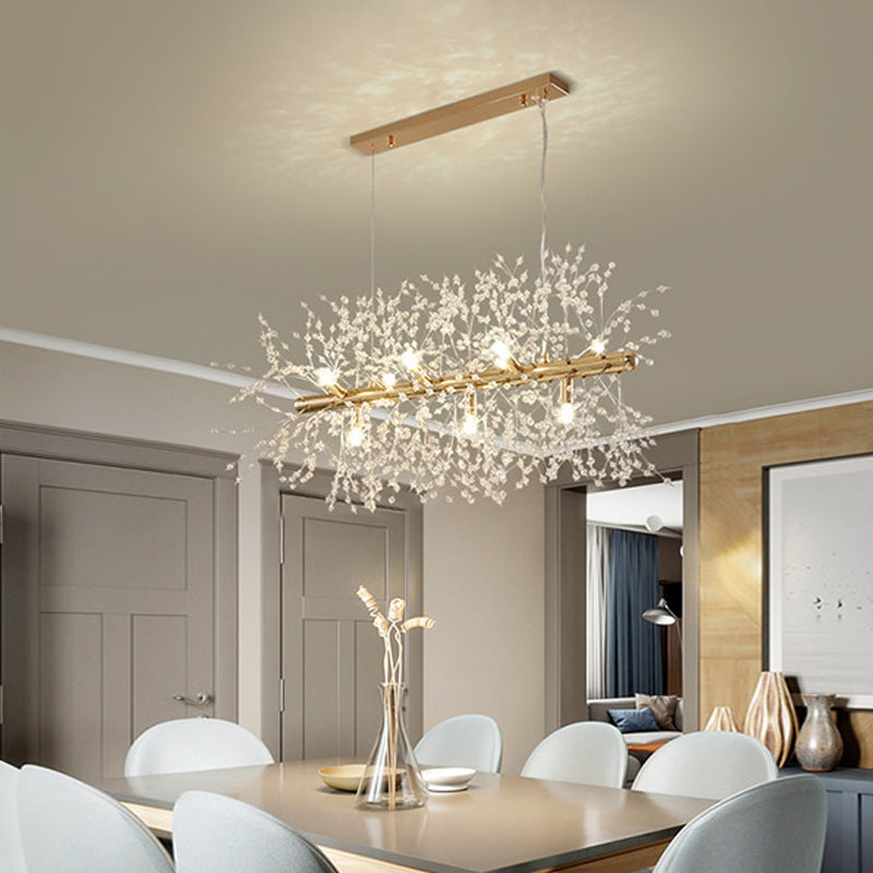Suspension Kristy, Luminaire Moderne en Or pour Salle à Manger et Salon avec LED