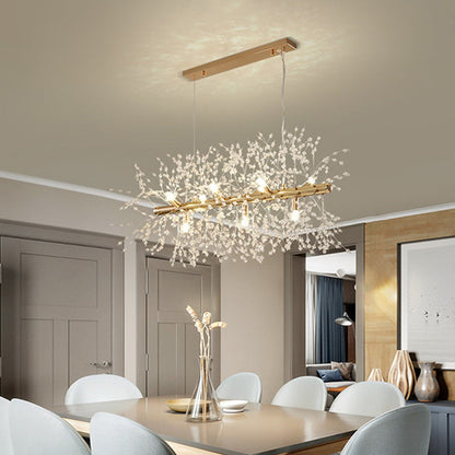 Suspension Kristy, Luminaire Moderne en Or pour Salle à Manger et Salon avec LED