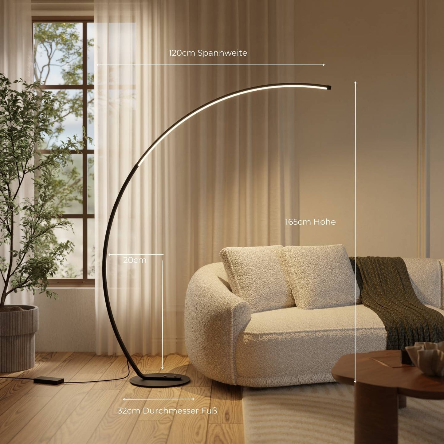 Lampadaire Mavea au design élégant