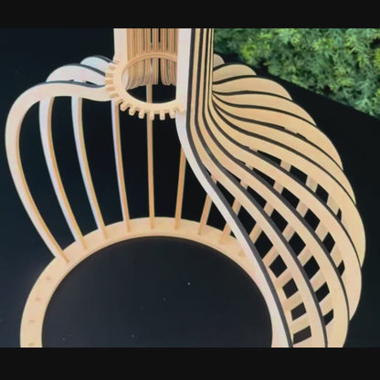 Suspension en Bois Design Bouteille Lignum | Lustre Ajouré Ø23-35-45-55cm